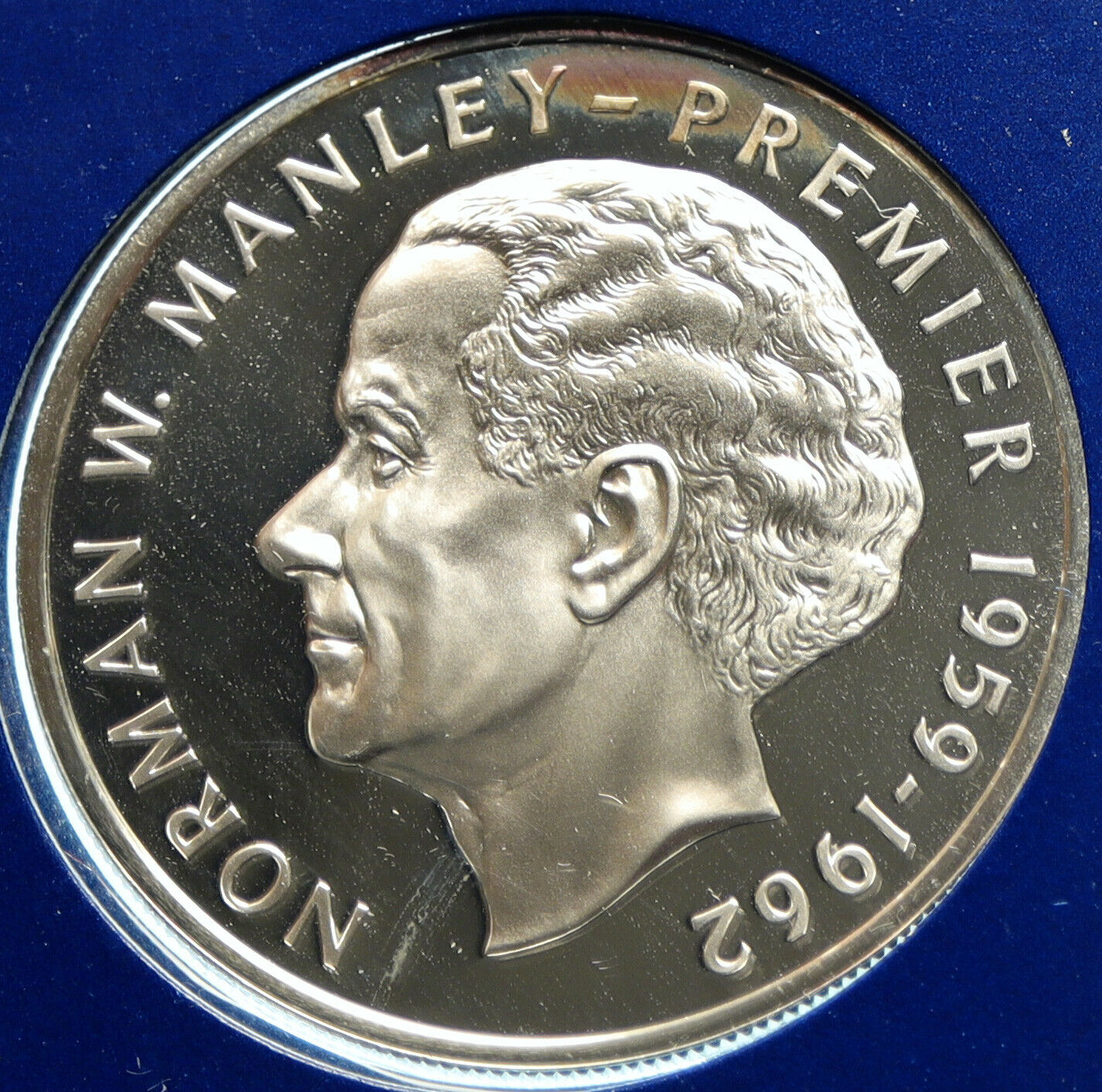 1975 JAMAICA Premier Norman W Manley VINTAGE OLD Proof Silver $5 Coin i104001