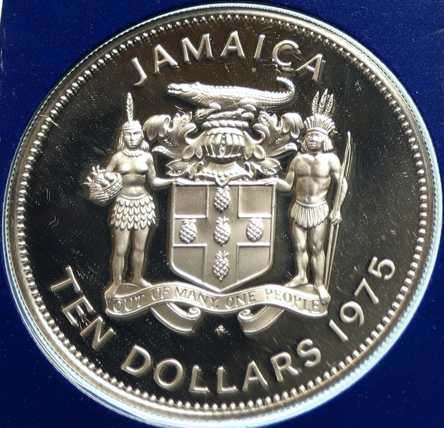 1975 JAMAICA New World Discovery Columbus Proof SILVER 10 Dollar Coin i104003