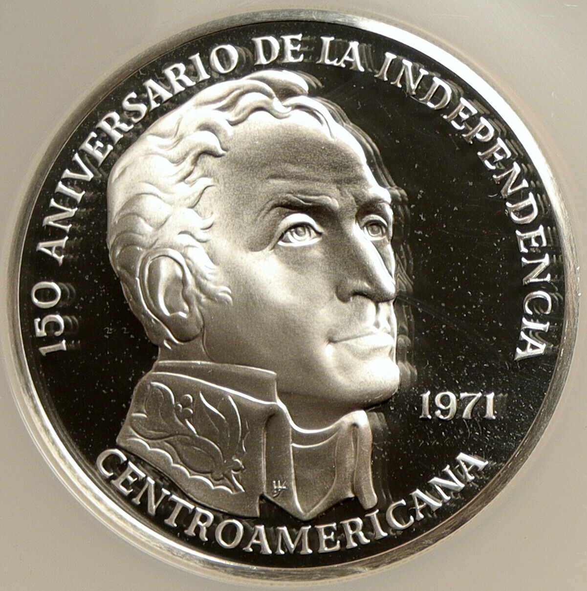 1971 PANAMA 150 Yrs SIMON BOLIVAR 3.8oz Proof Silver 20 Balboas Coin NGC i103888