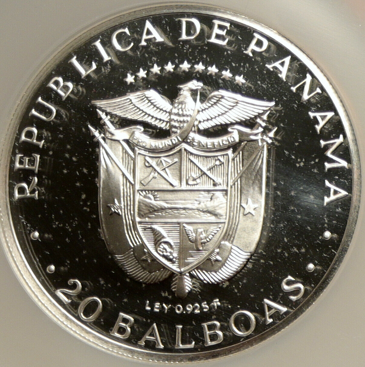 1971 PANAMA 150 Yrs SIMON BOLIVAR 3.8oz Proof Silver 20 Balboas Coin NGC i103888