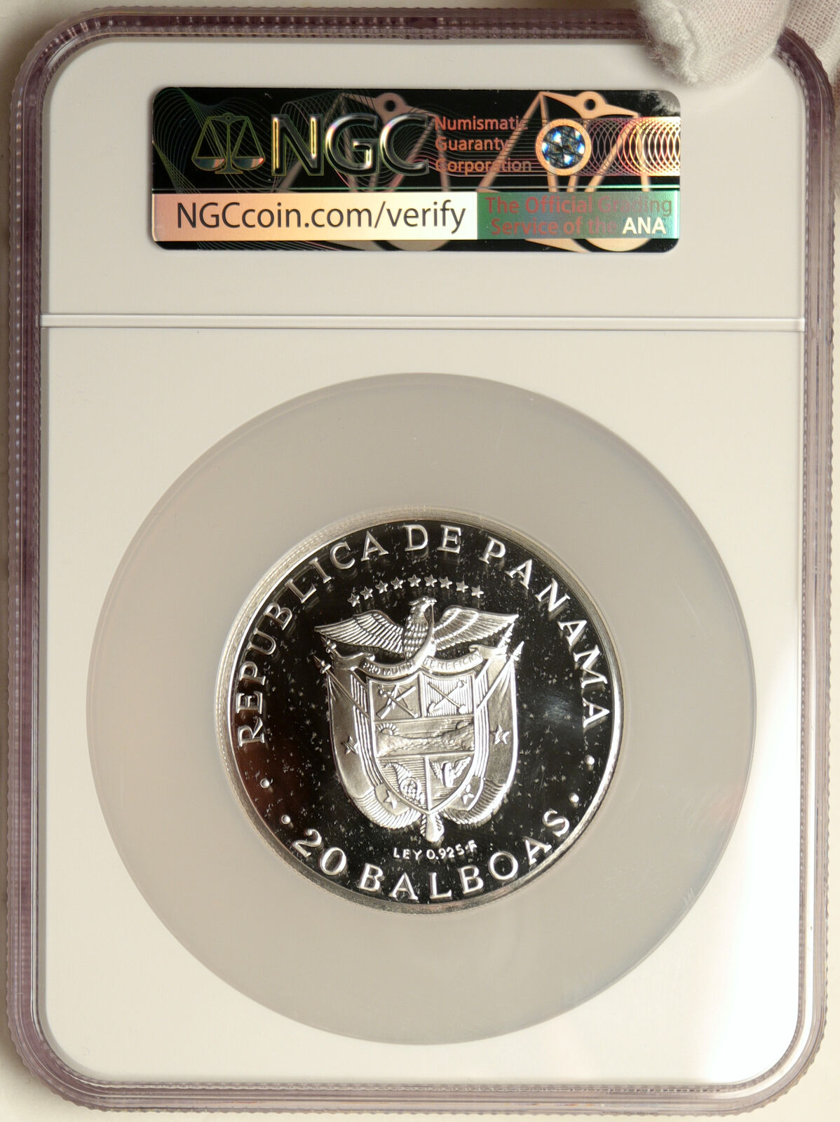 1971 PANAMA 150 Yrs SIMON BOLIVAR 3.8oz Proof Silver 20 Balboas Coin NGC i103888