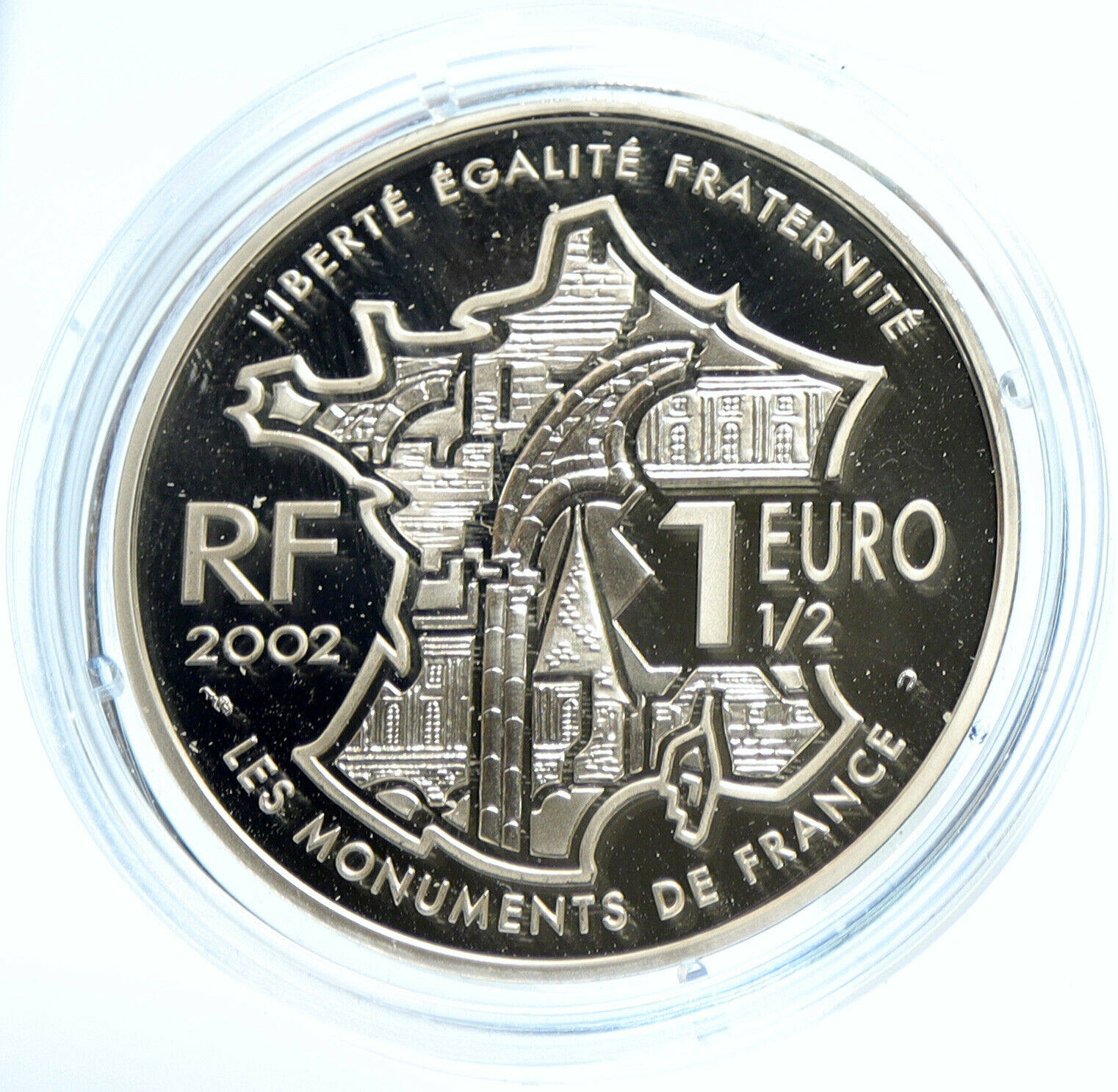 2002 FRANCE Monuments LA BUTTE MONTMARTRE Proof Silver 1 1/2 Euro Coin i103977