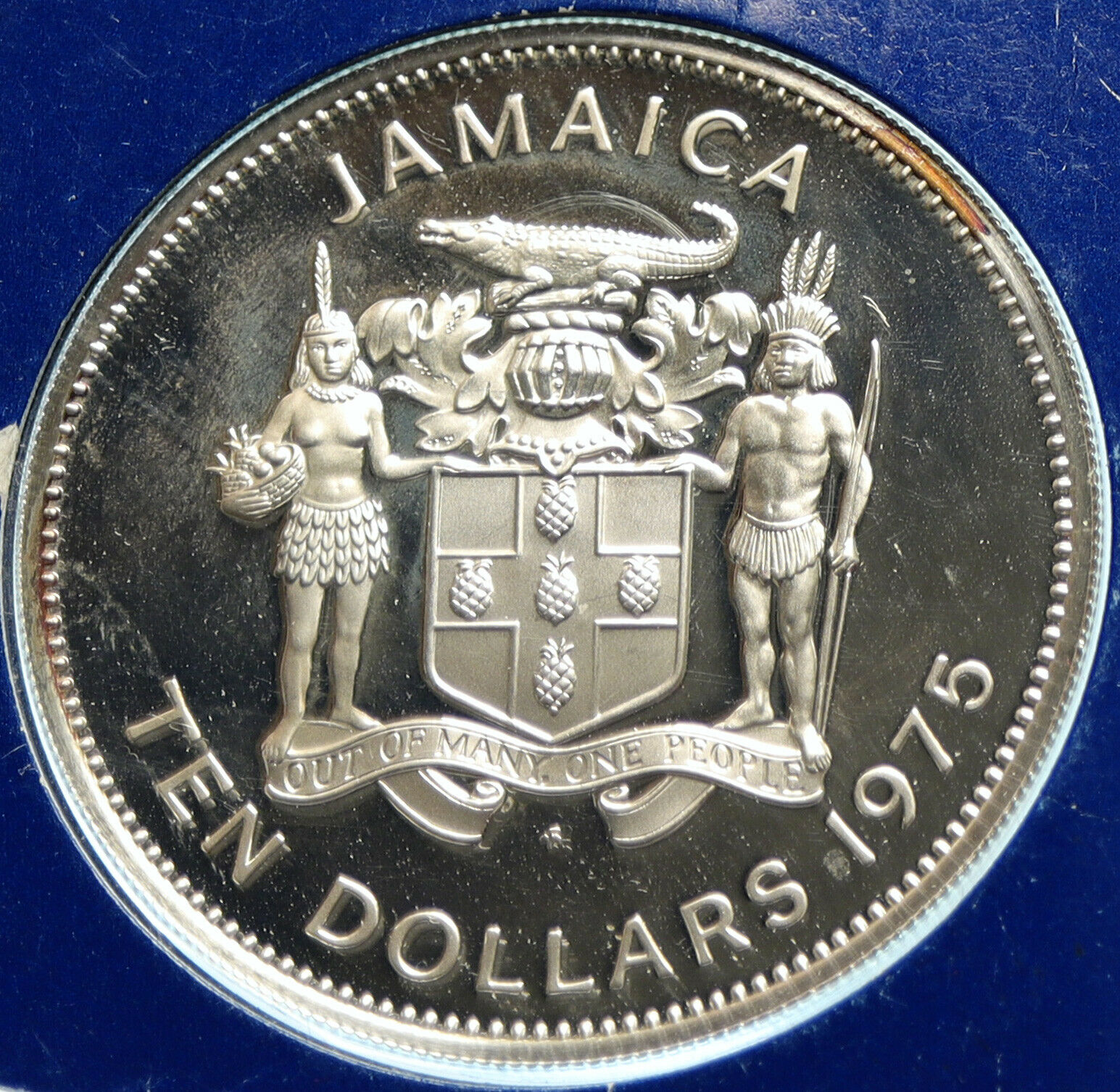 1975 JAMAICA New World Discovery Columbus Proof SILVER 10 Dollar Coin i103982