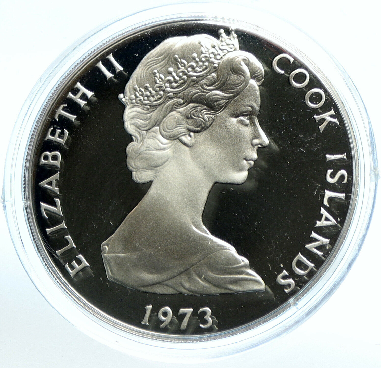 1973 COOK ISLANDS ELIZABETH II Coronation Proof Silver 2 Dollars Coin i103979