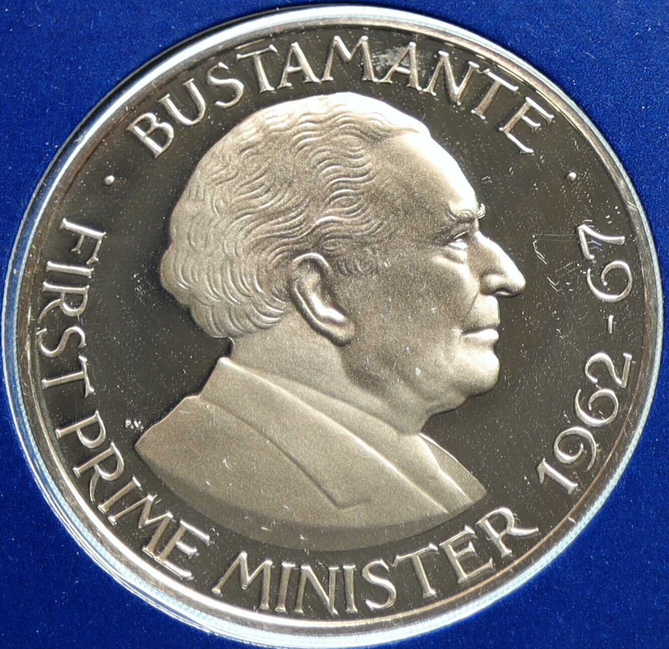 1975 JAMAICA First Prime Minister BUSTAMANTE Vintage Proof Dollar Coin i103986