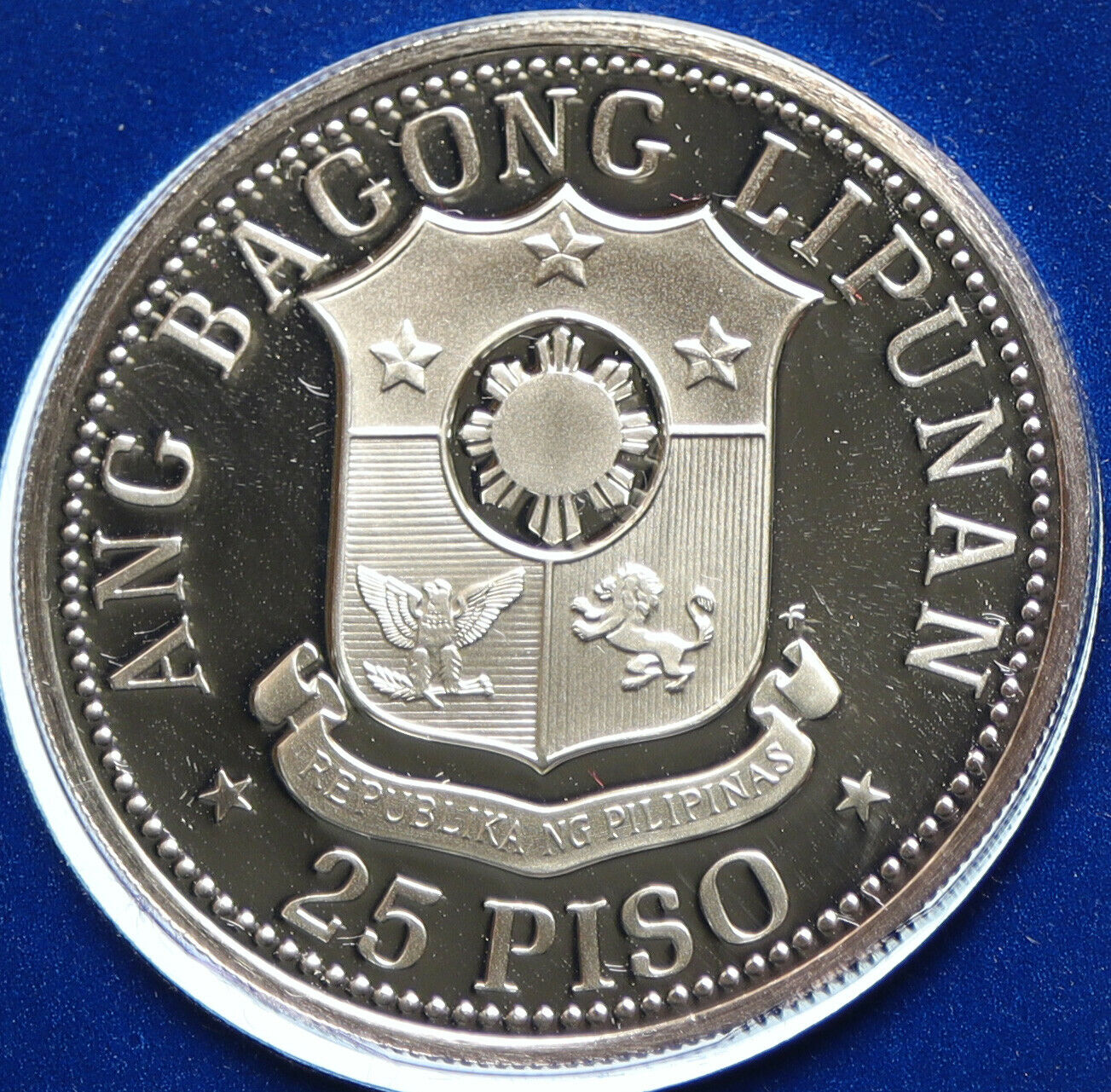 1975 PHILIPPINES Emilio Aguinaldo VINTAGE OLD Proof Silver 25 Piso Coin i104000