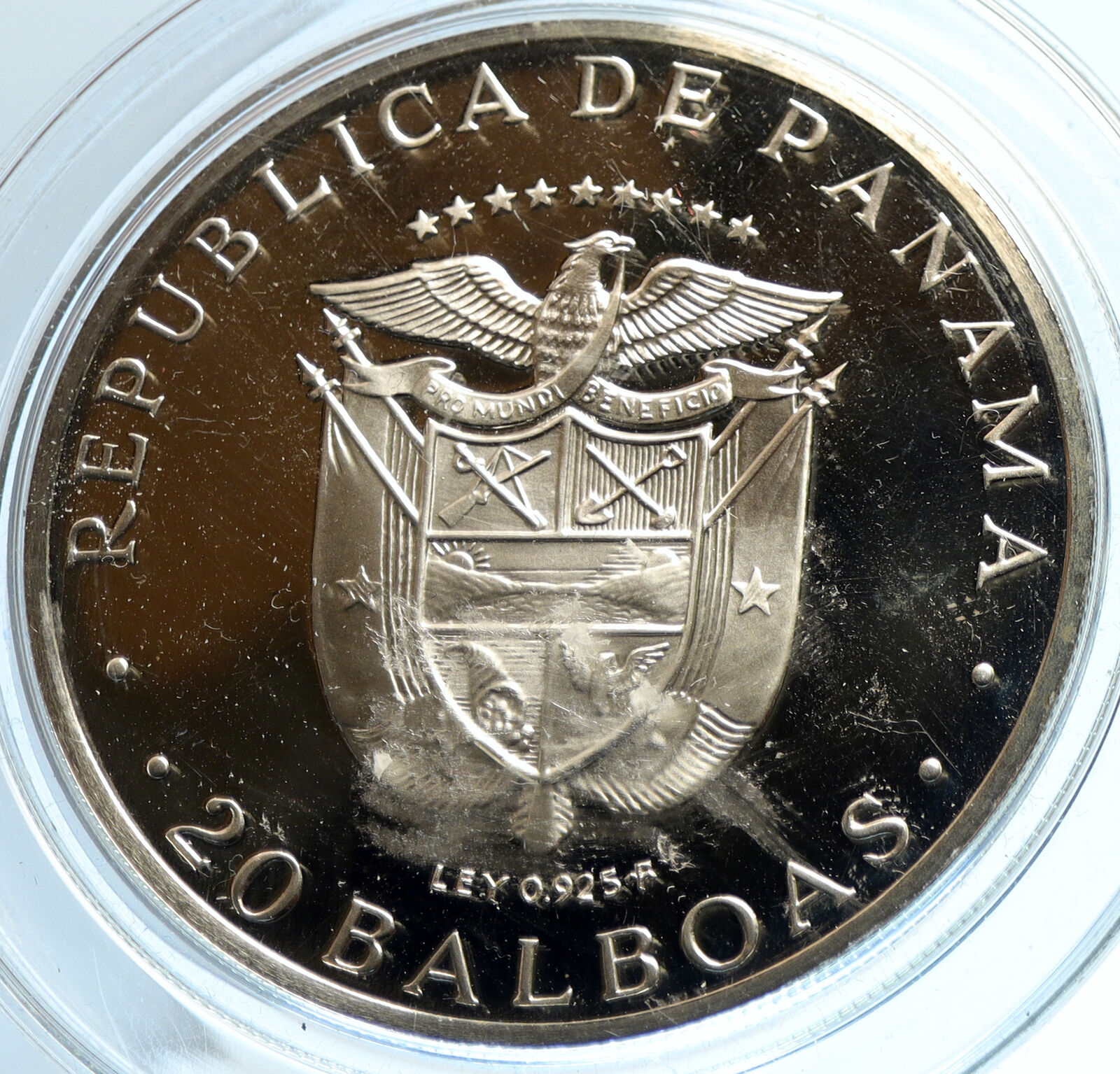 1971 PANAMA 150 Yrs SIMON BOLIVAR 3.8oz Proof Silver 20 Balboas Medal i104011