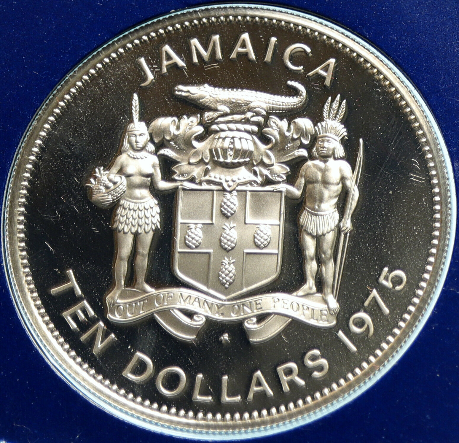 1975 JAMAICA New World Discovery Columbus Proof SILVER 10 Dollar Coin i104007