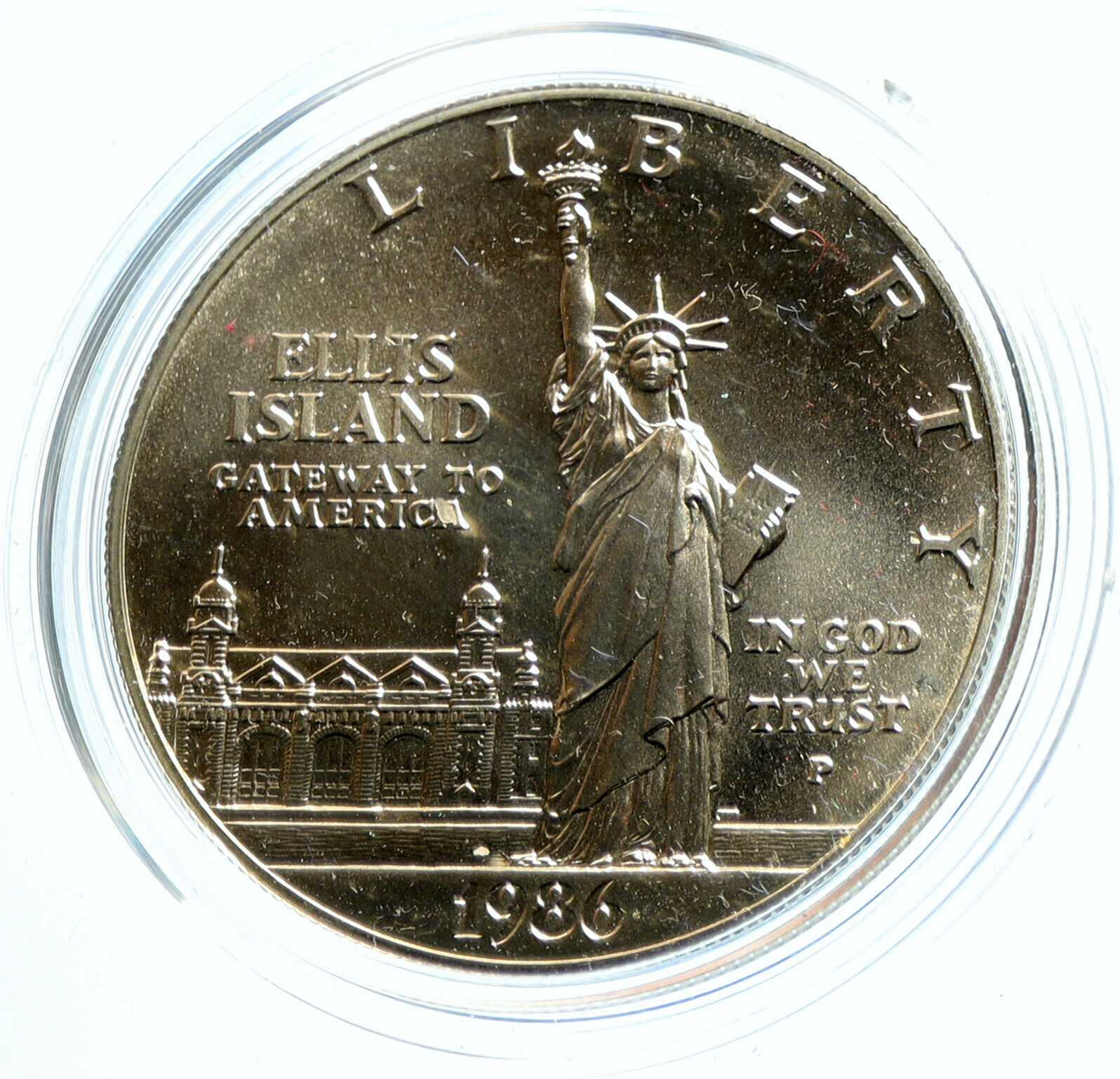 1986 P UNITED STATES Ellis Island Statue Liberty BU Silver Dollar Coin i103908