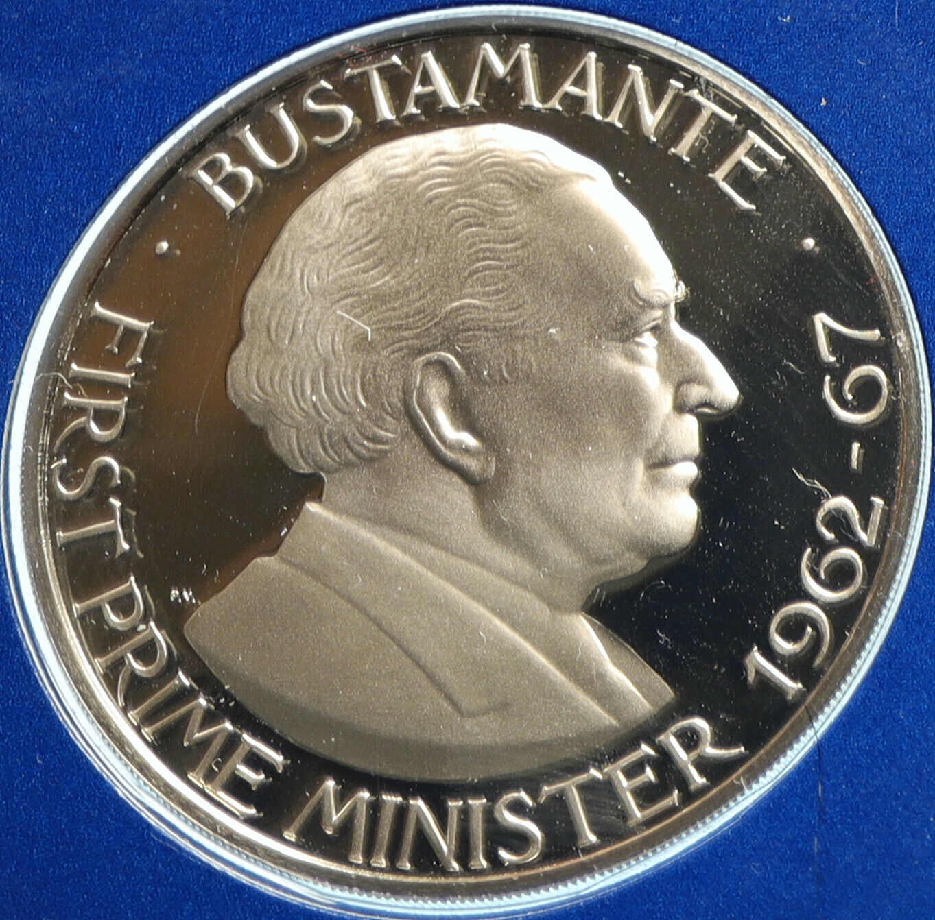 1976 JAMAICA First Prime Minister BUSTAMANTE Vintage Proof Dollar Coin i103912