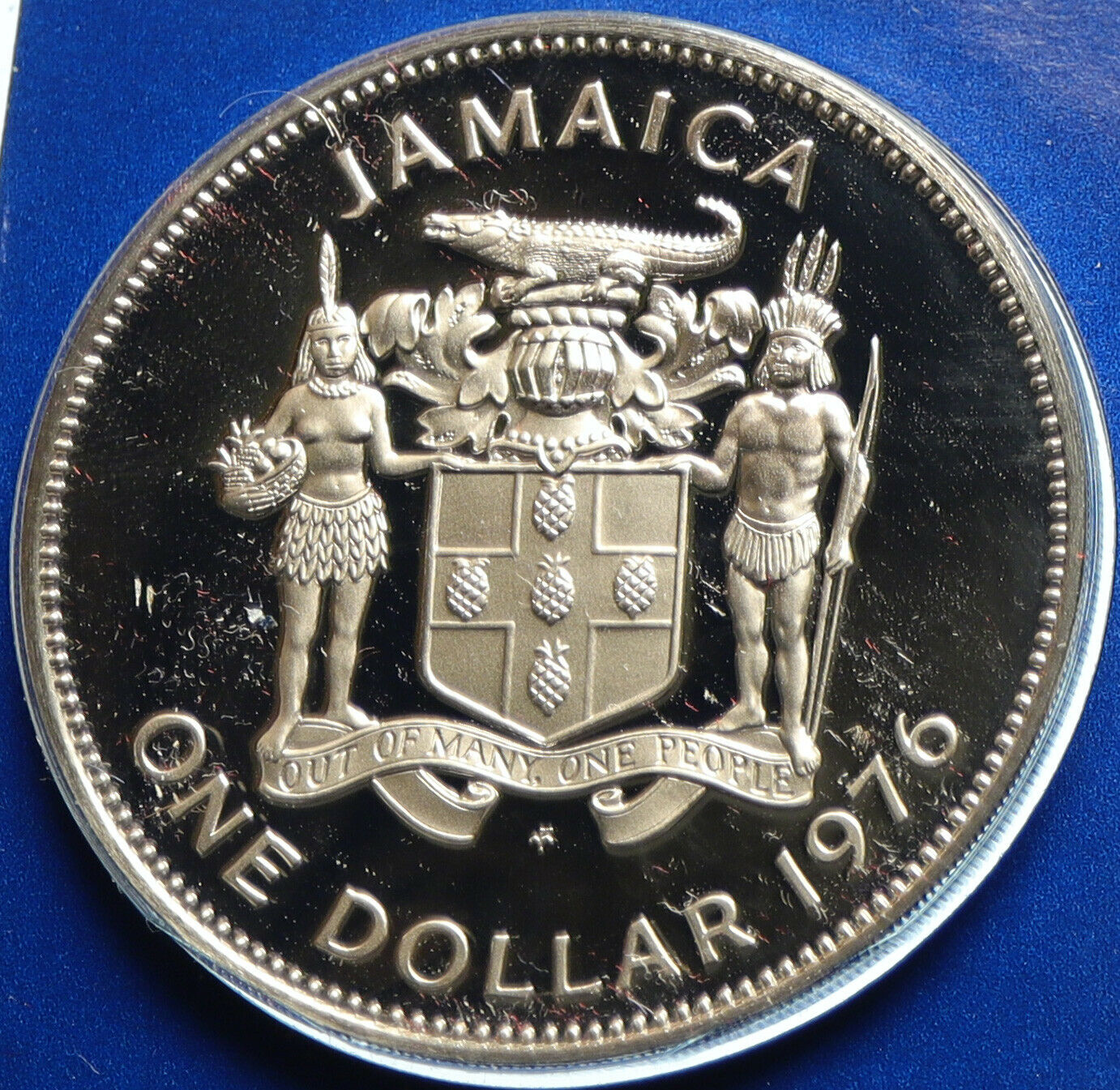 1976 JAMAICA First Prime Minister BUSTAMANTE Vintage Proof Dollar Coin i103912