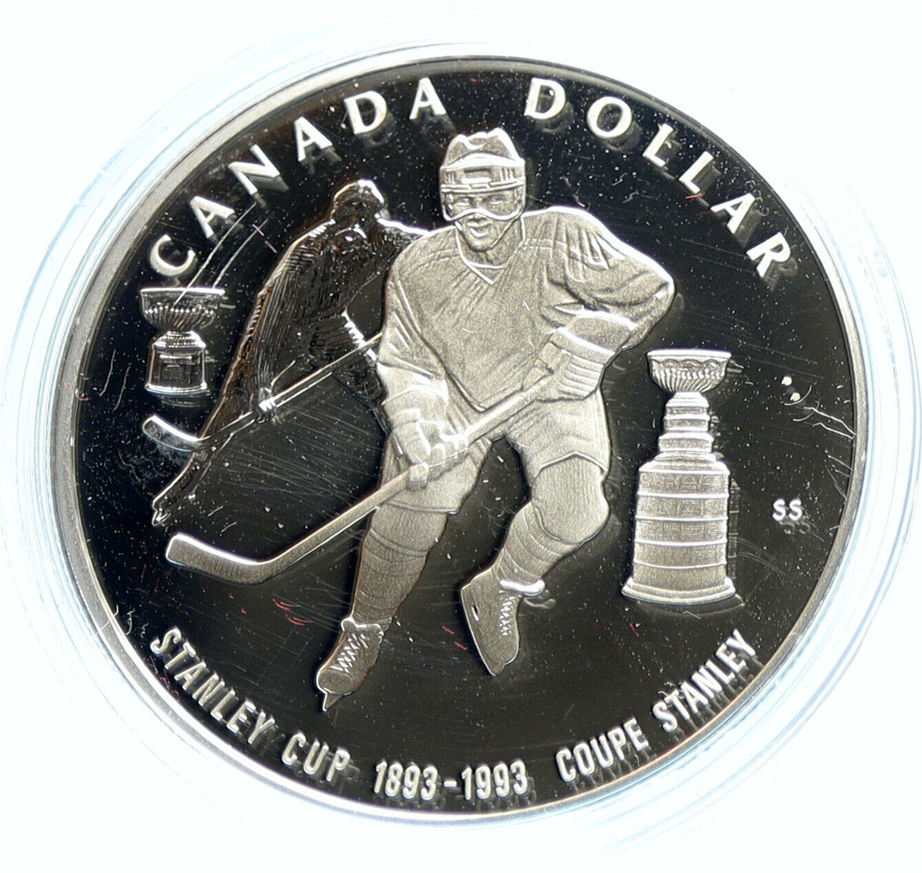 1993 CANADA ICE HOCKEY Stanley Cup Variations Proof Silver Dollar Coin i104008