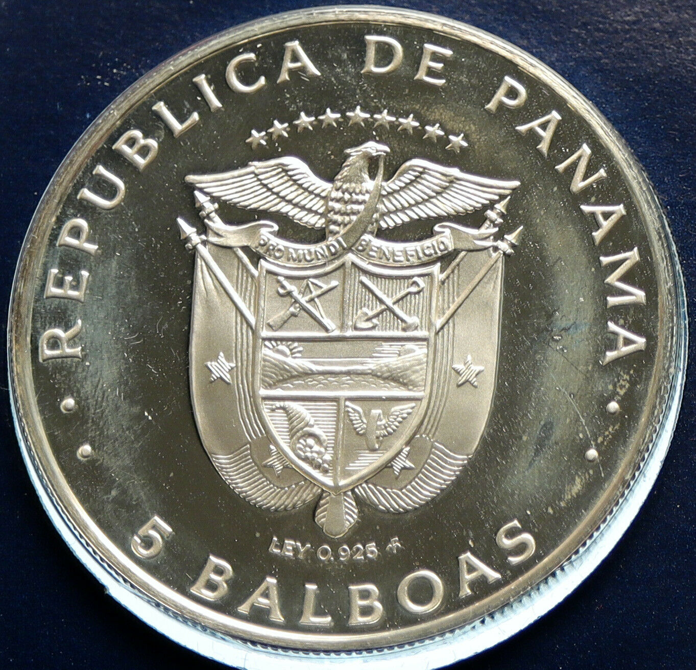 1979 PANAMA President Belisario Porras Politics PROOF SILVER 5 Balb Coin i104010