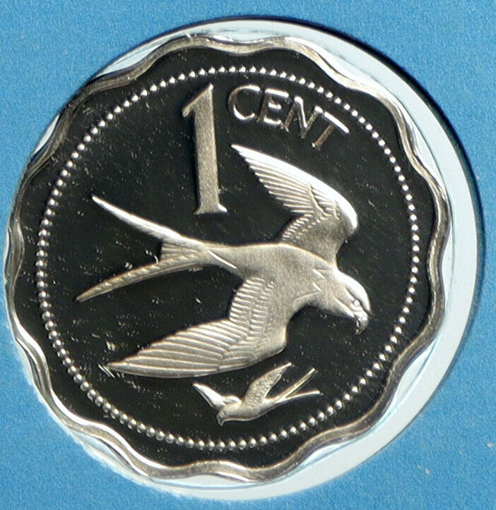 1976 BELIZE Avifauna FORK TAILED FLYCATCHER BIRDS Proof Silver Cent Coin i103205