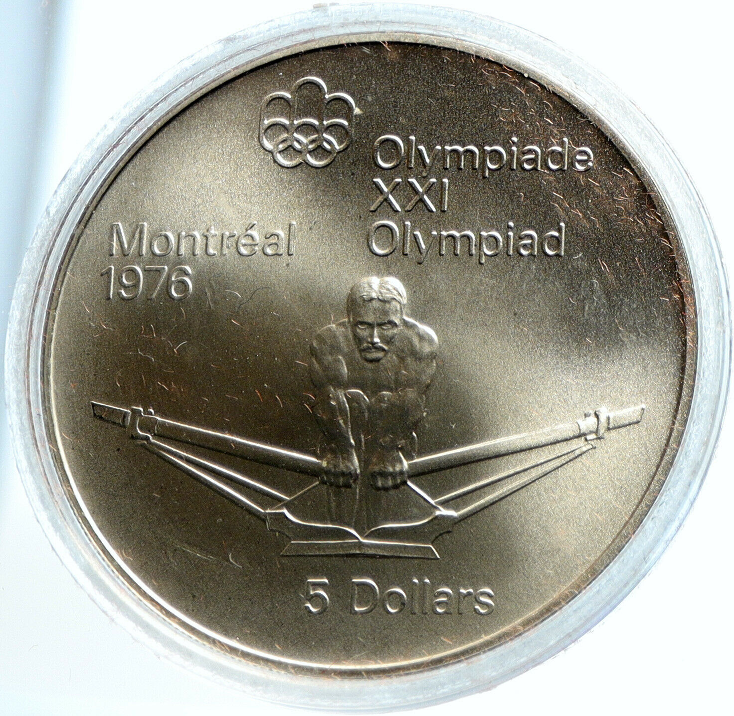 1974 CANADA Queen Elizabeth II Olympics Montreal ROWING BU Silver 5 Coin i103764