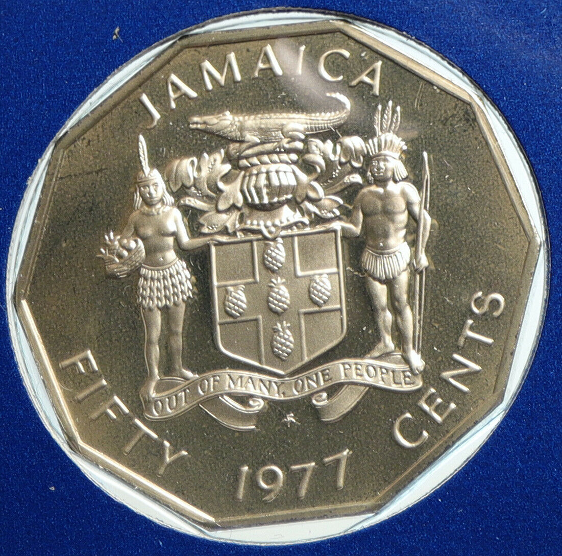 1977 JAMAICA Excellent Marcus Garvey OLD VINTAGE Proof 50 Cents Coin i103216