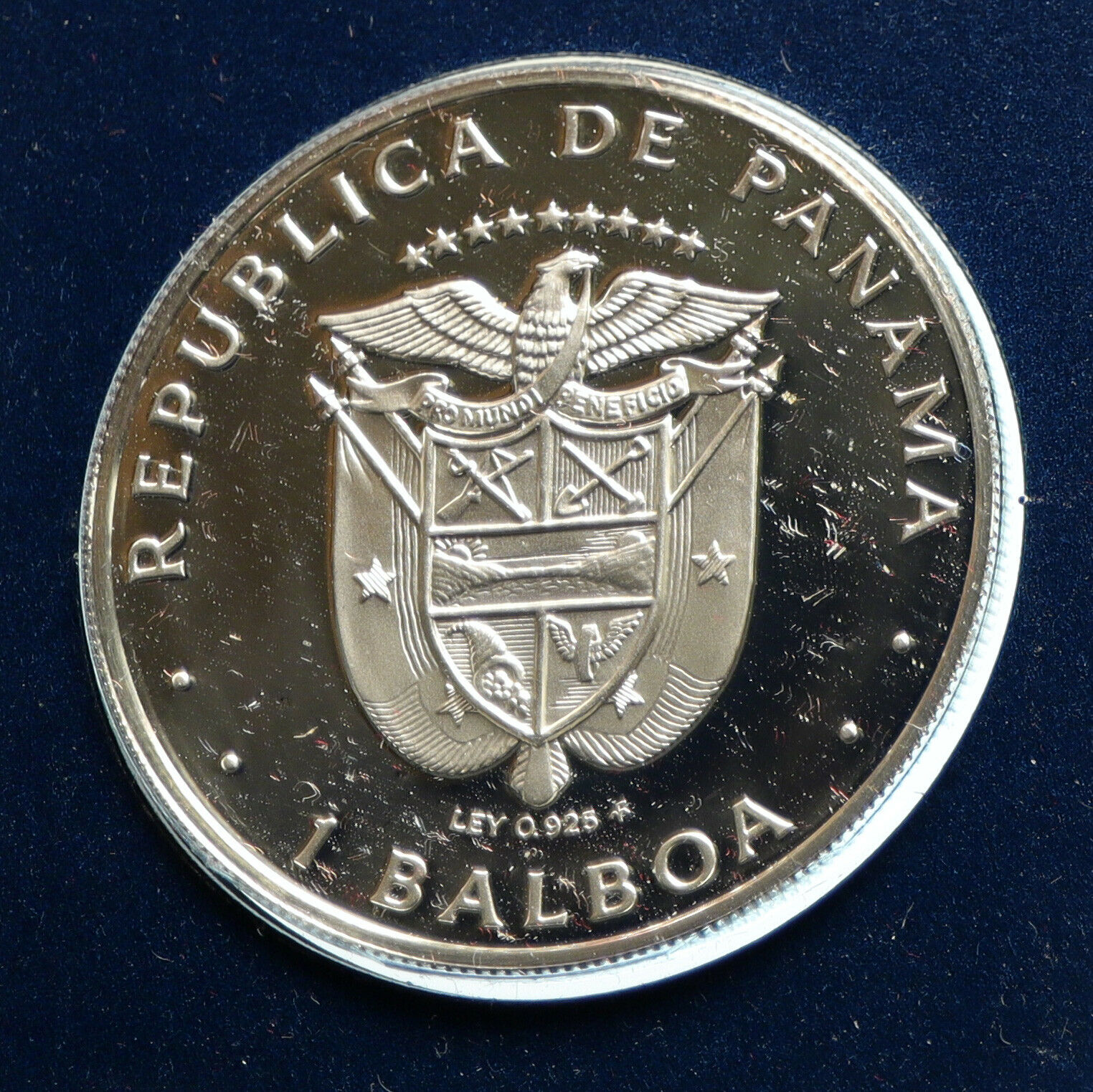 1975 PANAMA BIG Central America CONQUISTADOR BALBOA Proof Silver Coin i103784