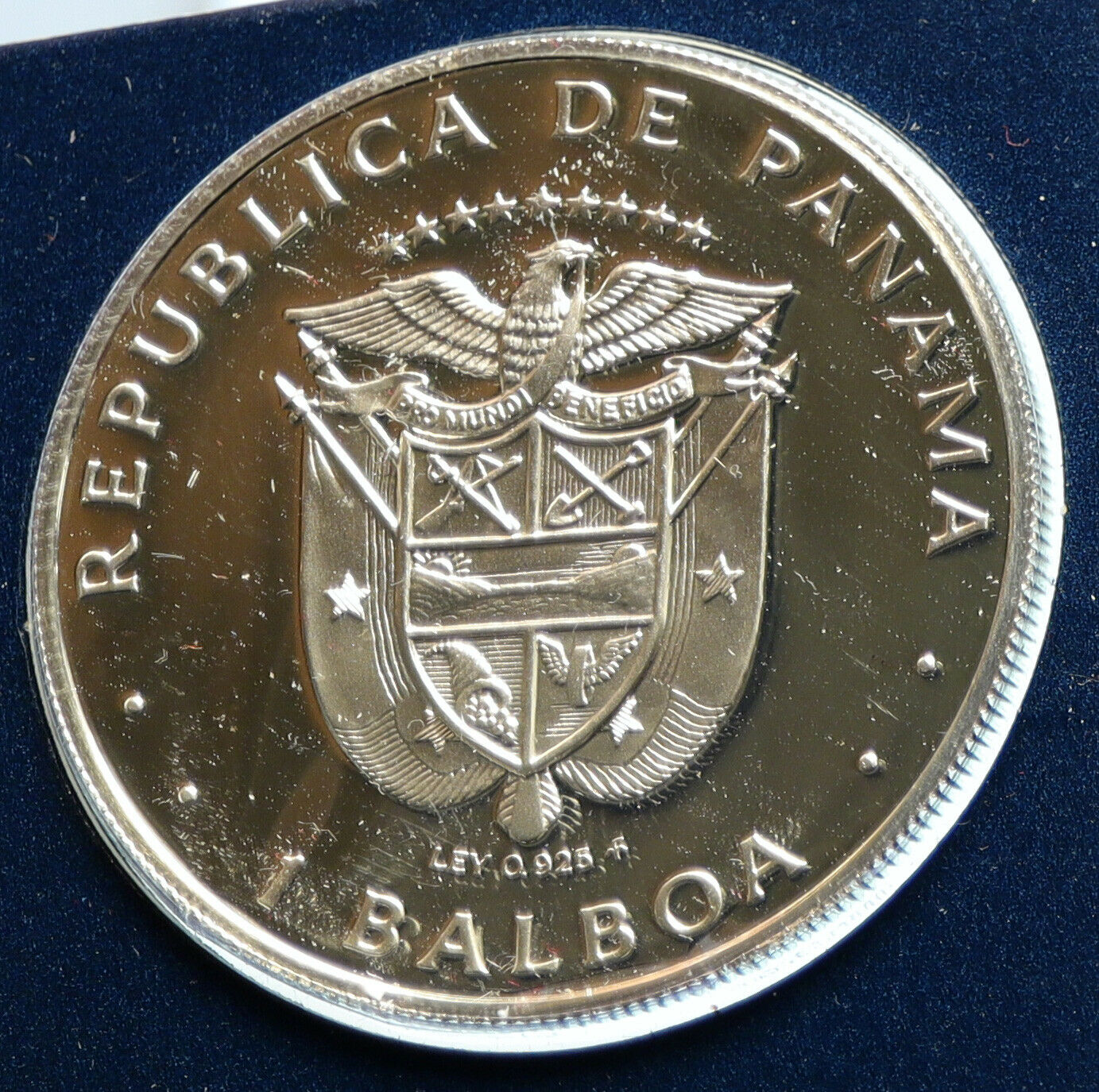 1975 PANAMA BIG Central America CONQUISTADOR BALBOA Proof Silver Coin i103791