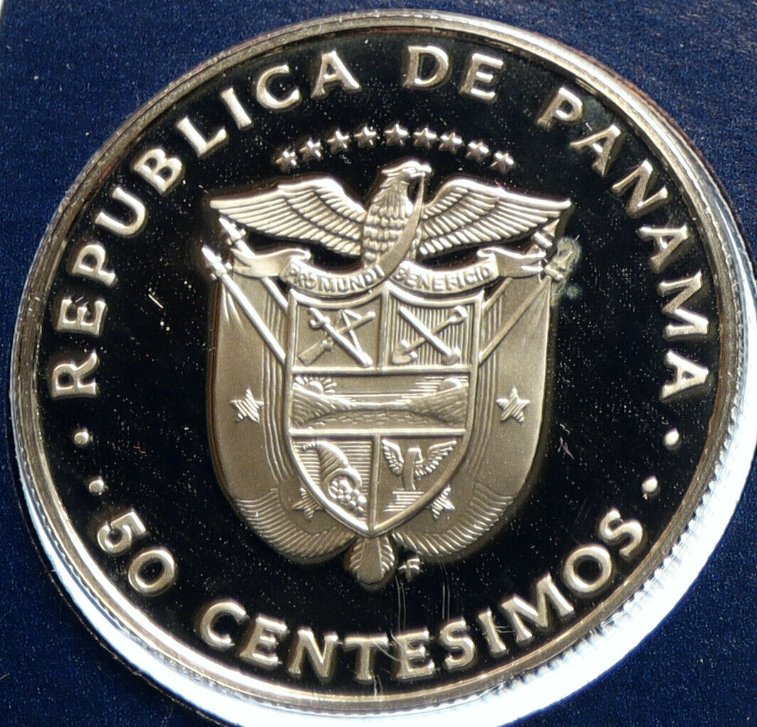 1979 PANAMA Fernando de Lesseps France SUEZ CANAL OLD 50 Centesimos Coin i104020