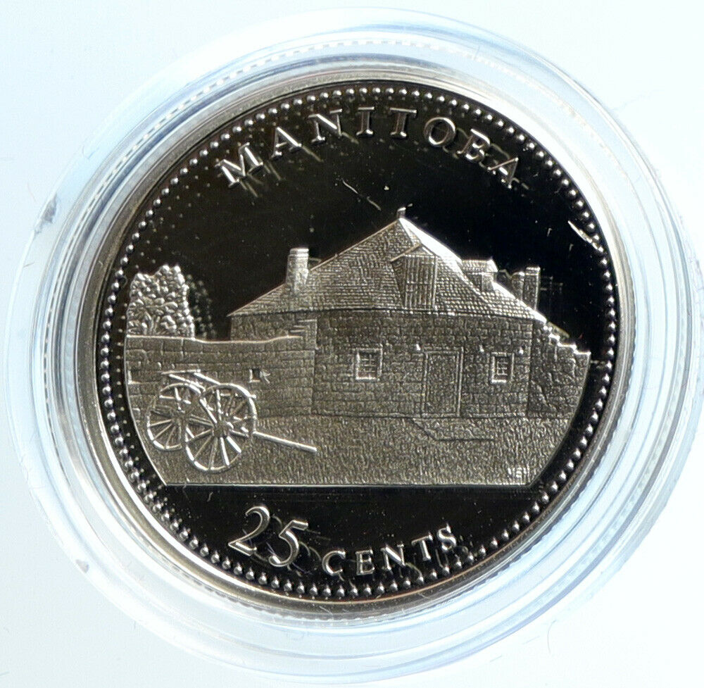 1992 CANADA MANITOBA PROVINCE UK Elizabeth II Proof Silver 25 Cents Coin i103950