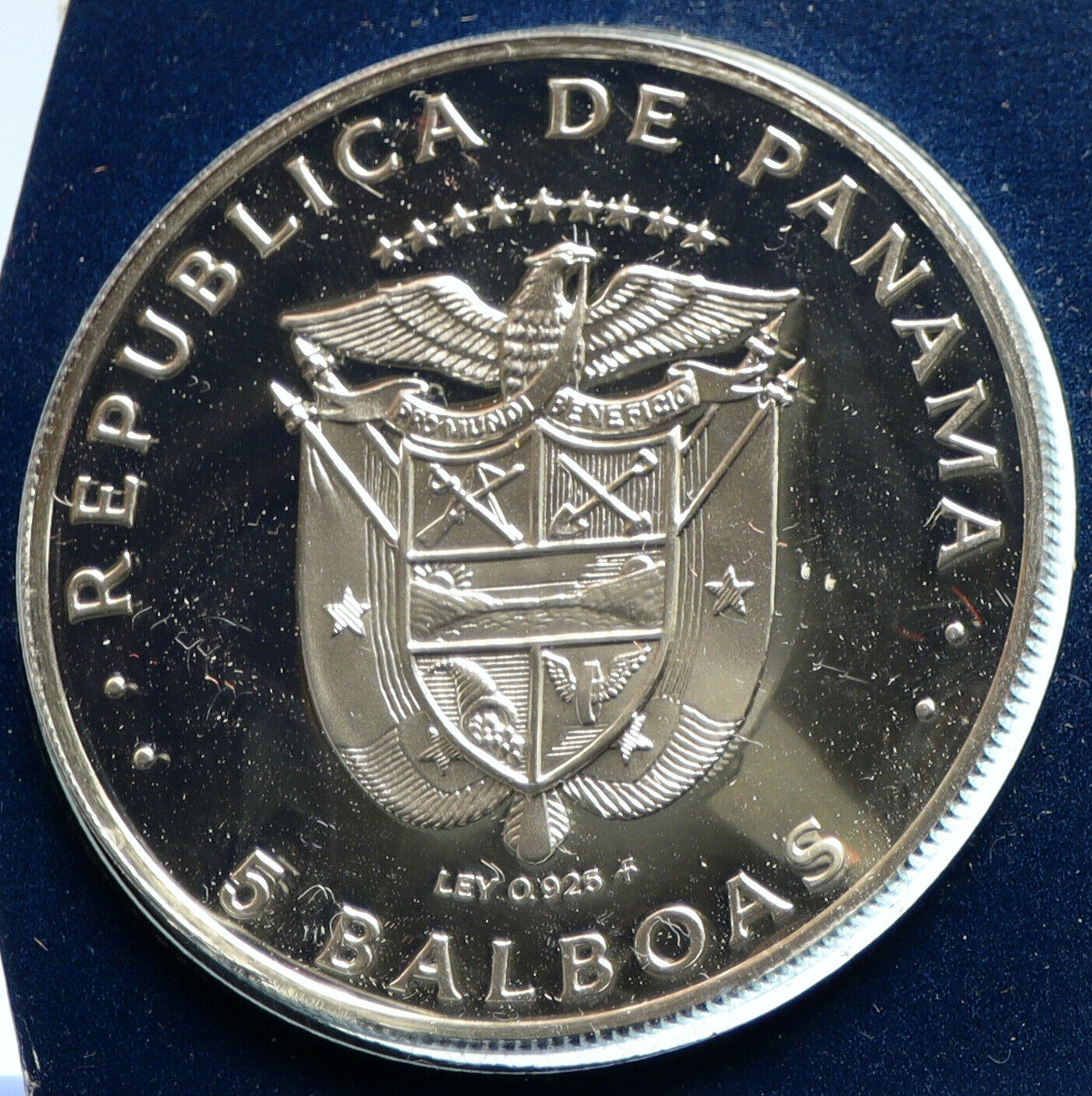 1975 PANAMA President Belisario Porras Politics PROOF SILVER 5 Balb Coin i103786