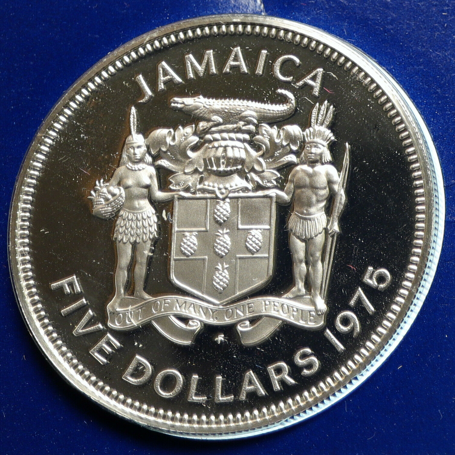 1975 JAMAICA Premier Norman W Manley VINTAGE OLD Proof Silver $5 Coin i103789