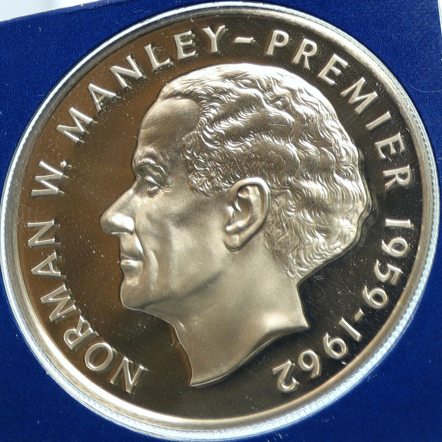 1976 JAMAICA HUGE Premier Norman W Manley OLD Proof Silver 5 Dollar Coin i104018