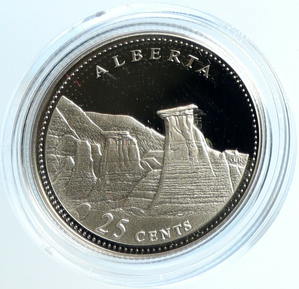 1992 CANADA ALBERTA PROVINCE UK Elizabeth II Proof Silver 25 Cents Coin i103948