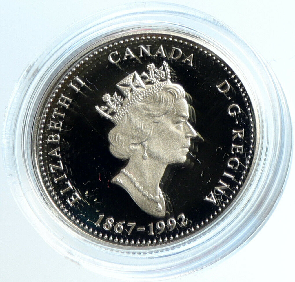 1992 CANADA BRITISH COLUMBIA UK Elizabeth II Proof Silver 25 Cents Coin i103947