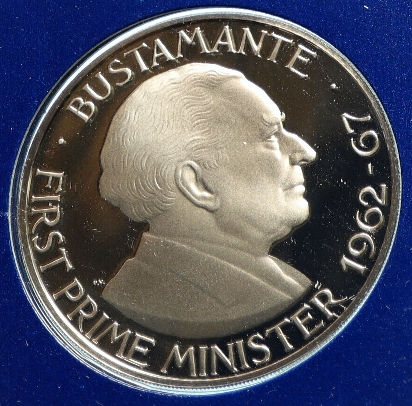 1975 JAMAICA First Prime Minister BUSTAMANTE Vintage Proof Dollar Coin i103790