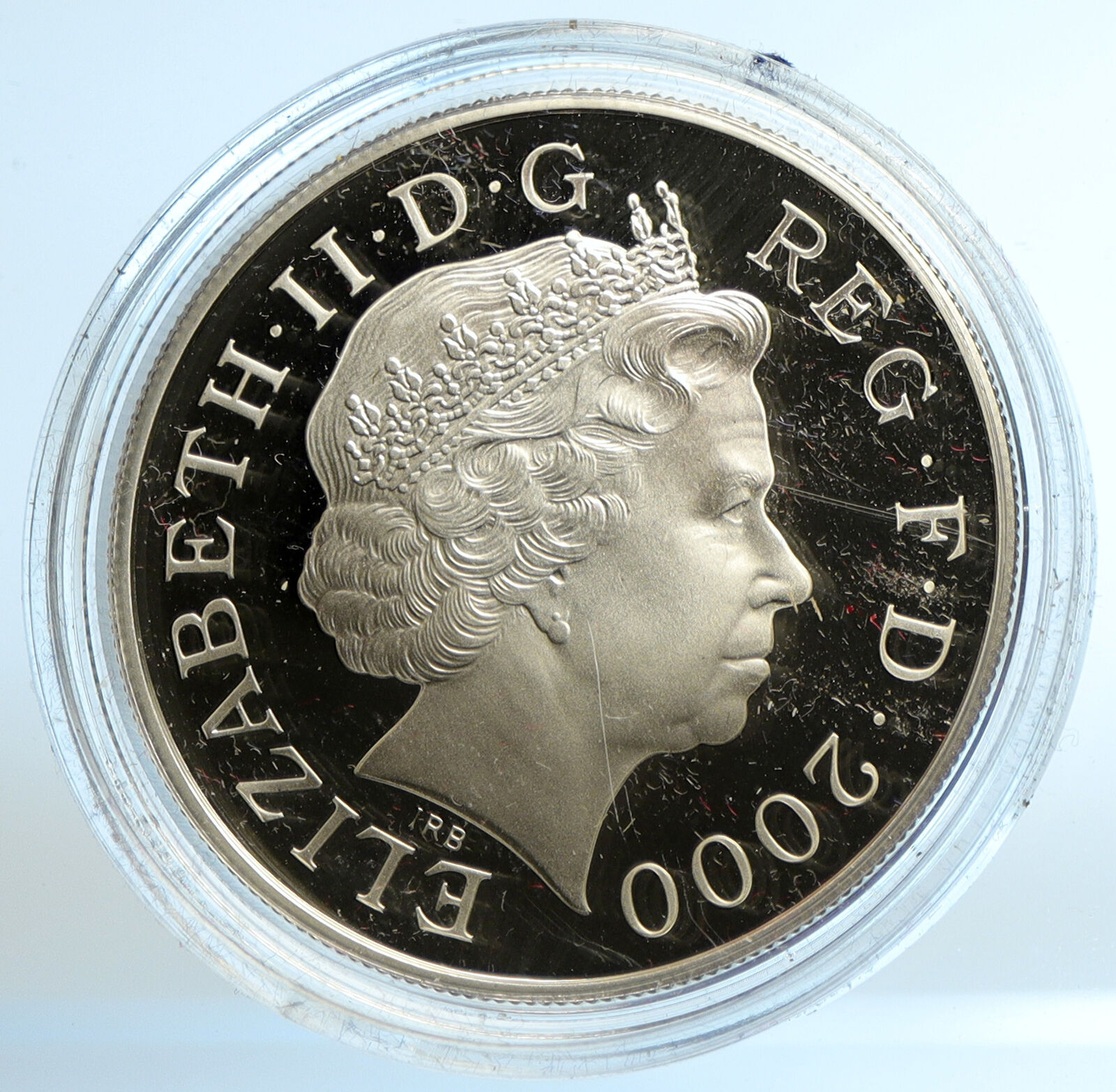 2000 GREAT BRITAIN Queen Mother Elizabeth II PROOF SILVER 5 Pound Coin i103493