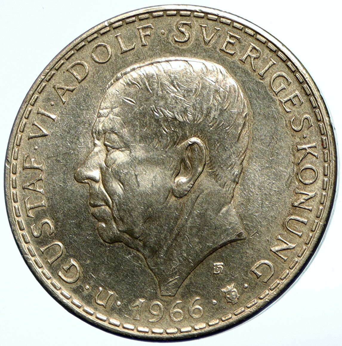 1966 SWEDEN King GUSTAV VI ADOLF Parliament Silver SWEDISH 5 Kronor Coin i102950