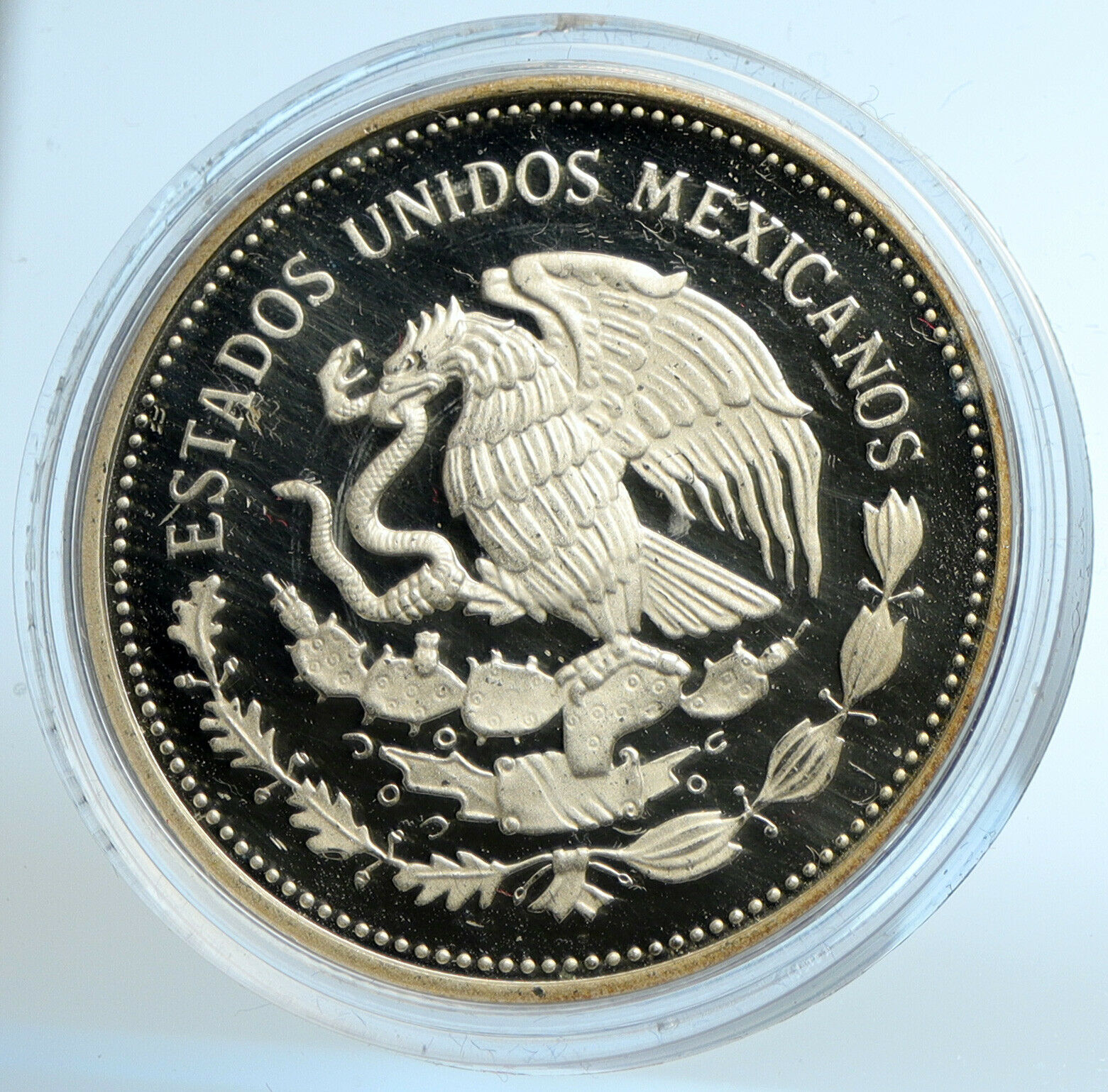 1985 MEXICO FIFA World Cup 1986 Football Soccer Proof Silver 100 Coin i103500