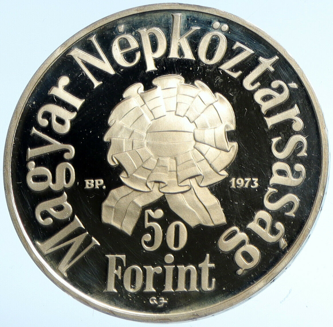 1973 HUNGARY Petofi Sandor VINTAGE Hungarian Proof Silver 50 Forint Coin i102945