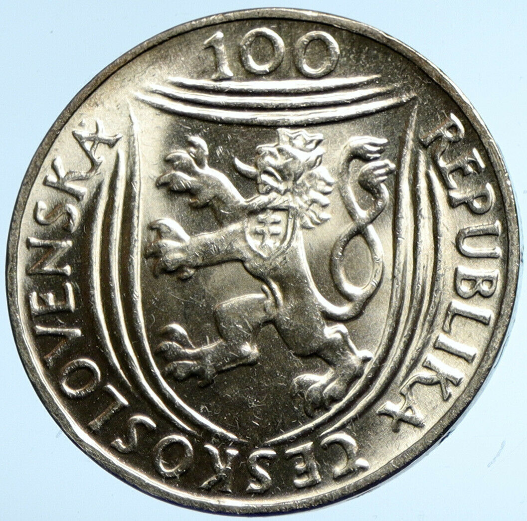 1951 CZECH REPUBLIC Czechoslovakia KLEMENT GOTTWALD Silver 100 Kr Coin i102946