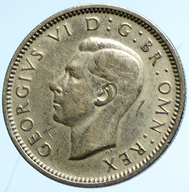 1946 UK Great Britain United Kingdom KING GEORGE VI Silver SIXPENCE Coin i102961