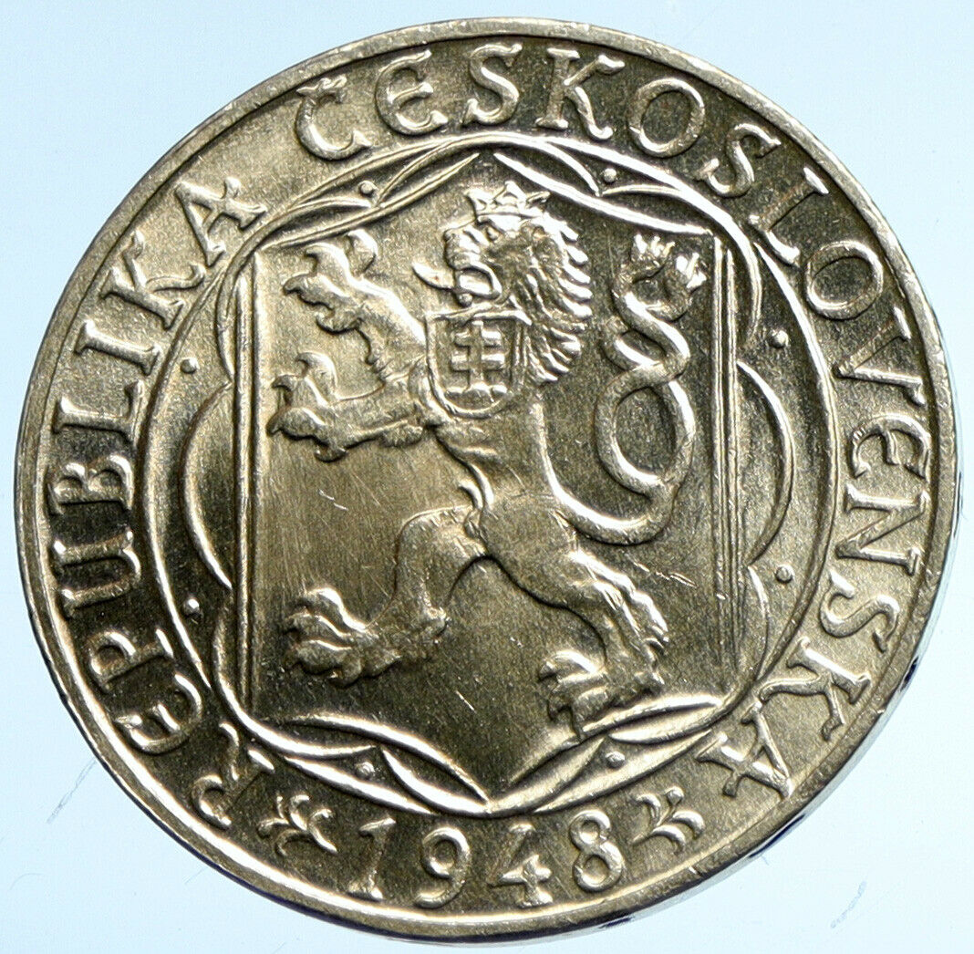 1948 CZECH REPUBLIC Czechoslovakia Charles University Silver 100 Kr Coin i102972