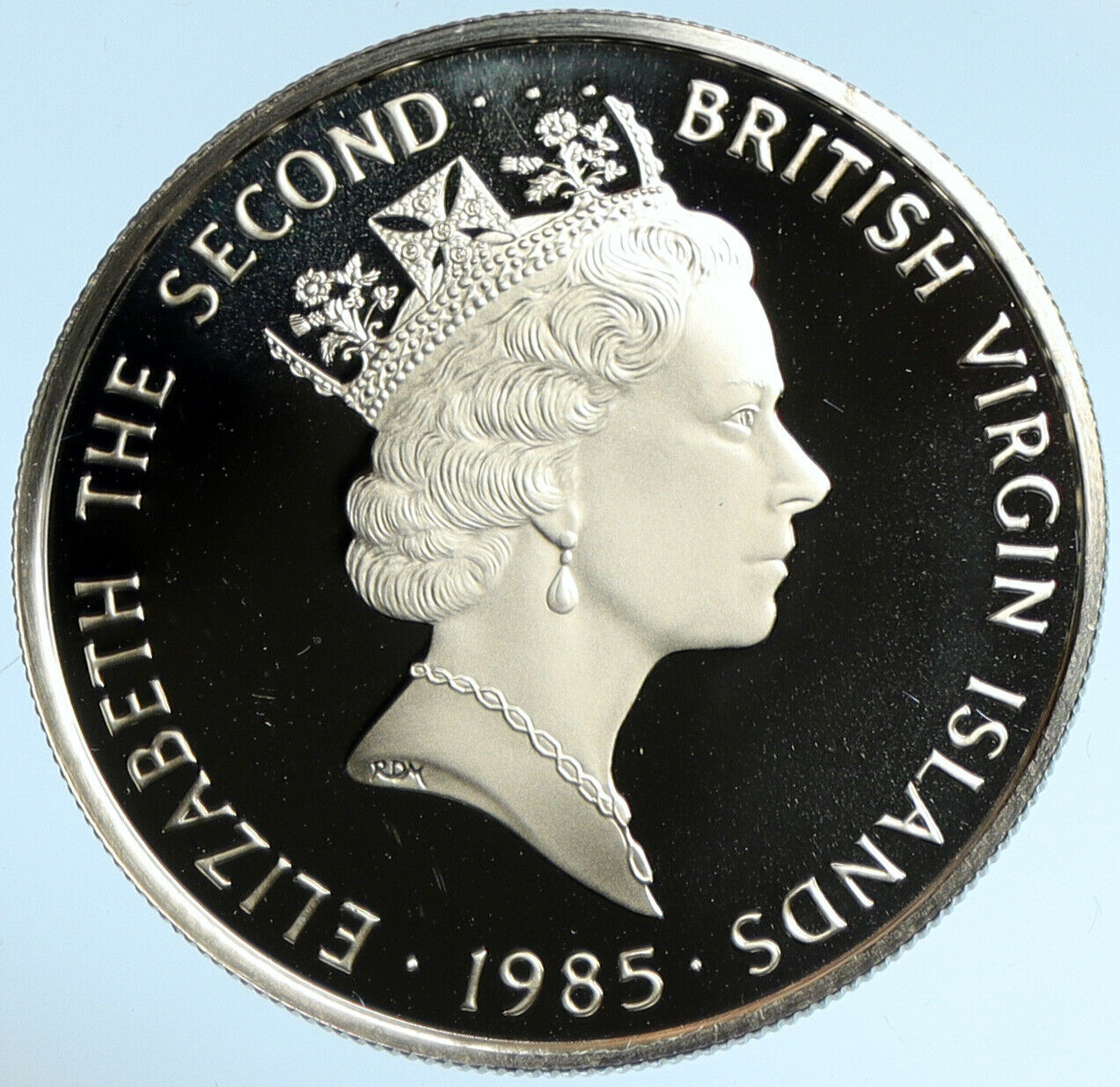 1985 British Virgin Islands TREASURE VINTAGE CROSS Proof Silver $20 Coin i102995