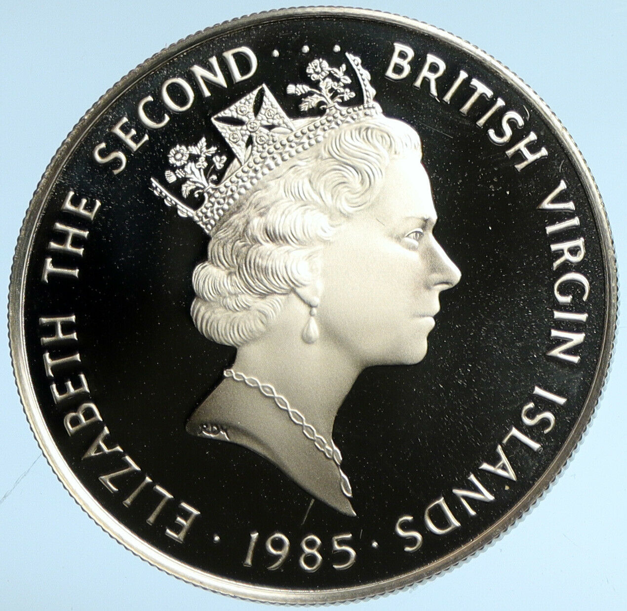 1985 British Virgin Islands Elizabeth II BOTTLE Proof Silver $20 Coin i102993