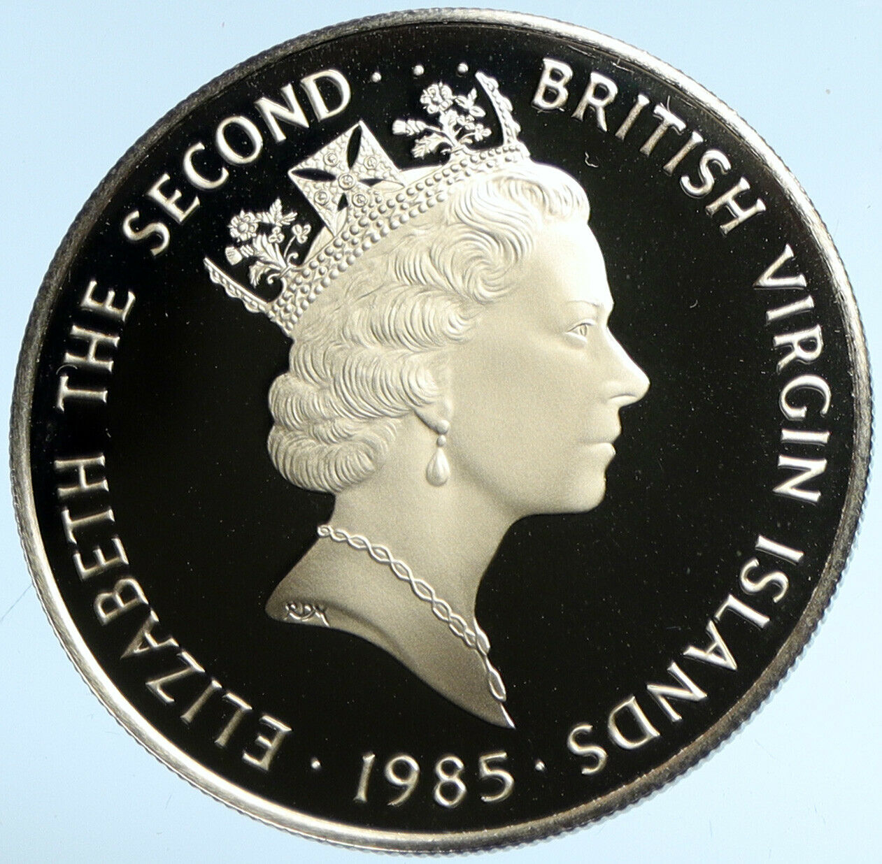 1985 British Virgin Islands TREASURE VINTAGE CROSS Proof Silver $20 Coin i102992