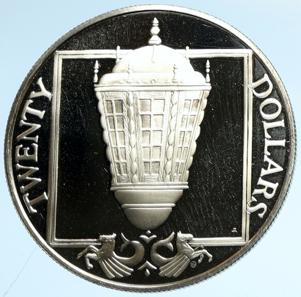 1985 British Virgin Islands TREASURES Ship Lantern Proof Silver $20 Coin i102994