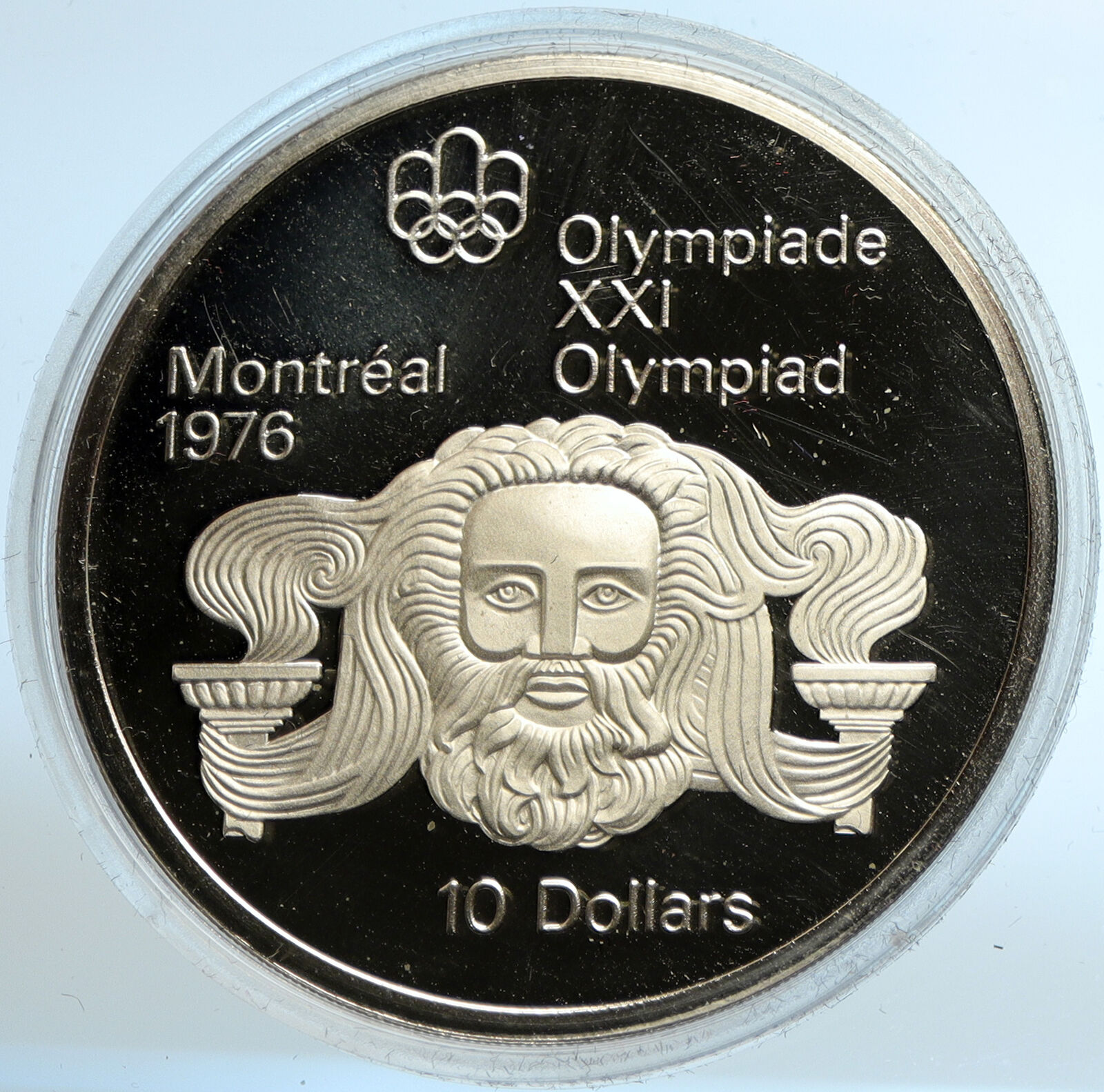 1974 CANADA Elizabeth II Olympics Montreal ZEUS Proof Silver $10 Coin i103524