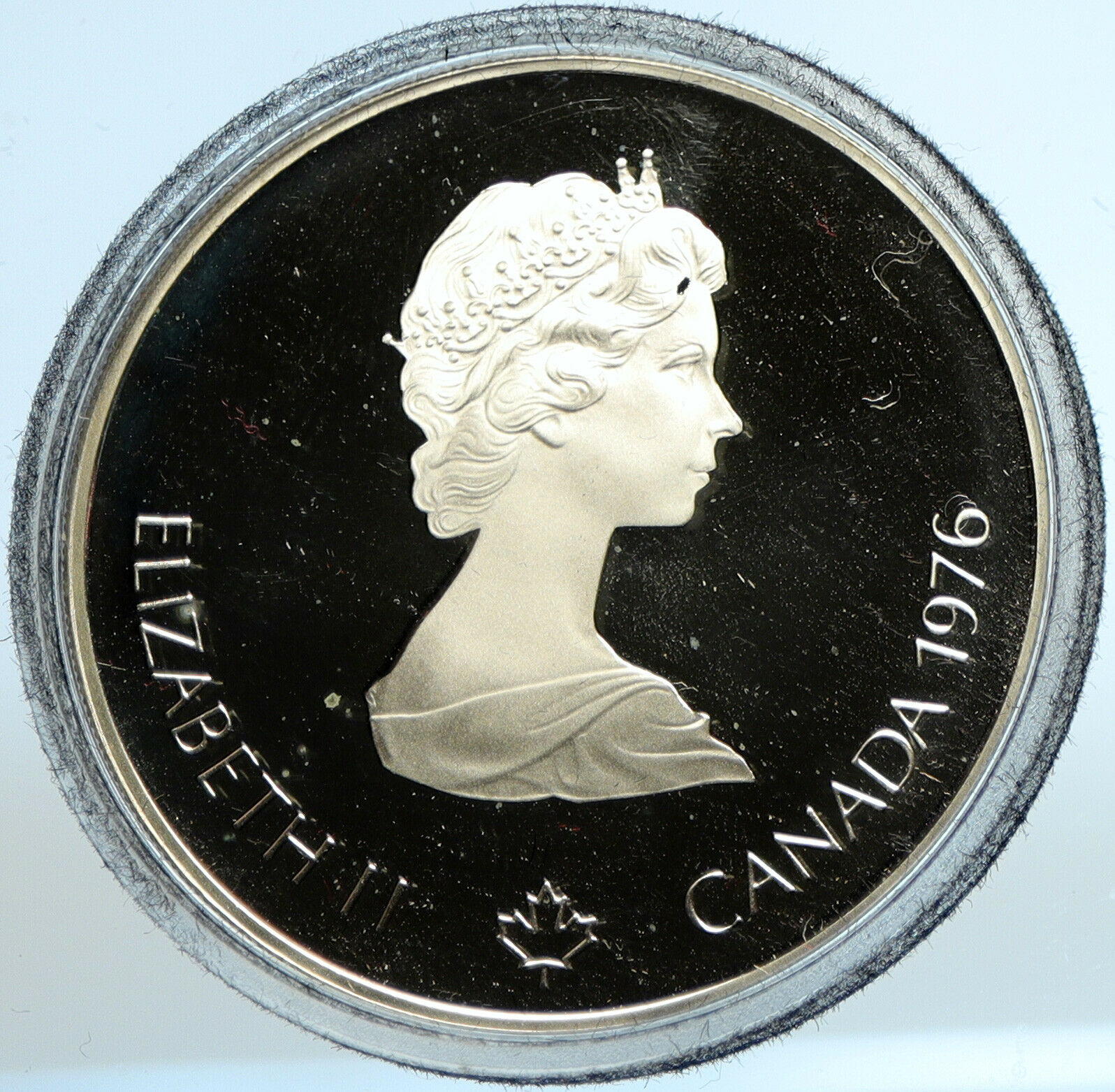 1976 CANADA UK Elizabeth II Olympics Montreal Torch Proof Silver $5 Coin i103543