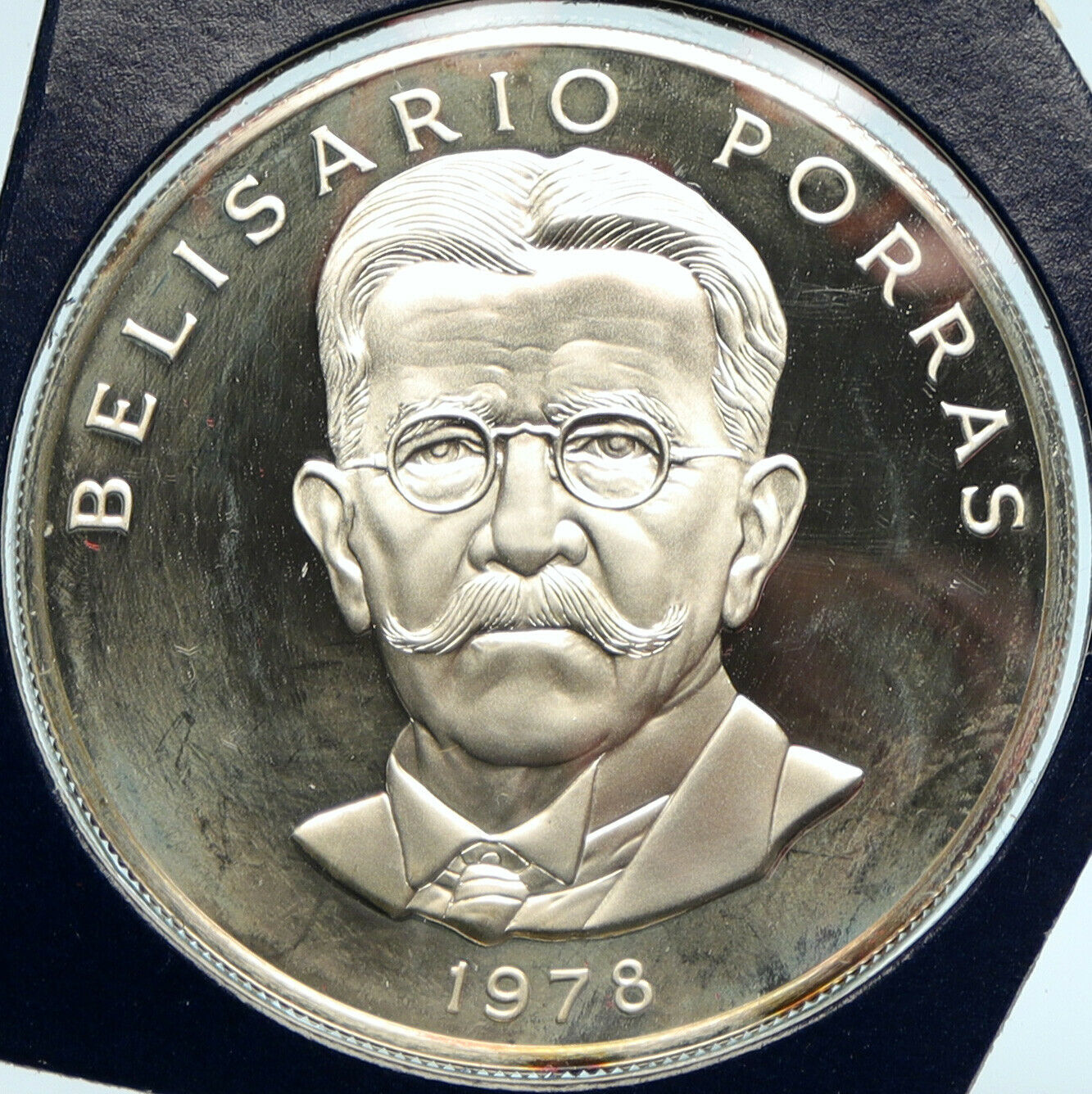 1978 PANAMA President Belisario Porras Politics PROOF SILVER 5 Balb Coin i103318