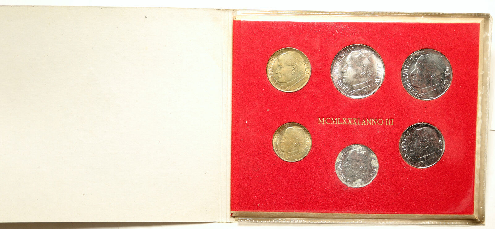 1981 VATICAN City POPE JOHN PAUL II Silver Lira Italian Italy 6 Coin SET i104199