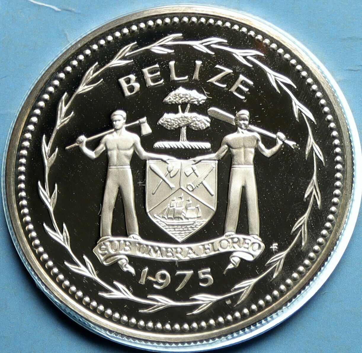 1975 BELIZE Avifauna Scarlet Macaw BIRD Old VINTAGE Proof Silver $1 Coin i104052