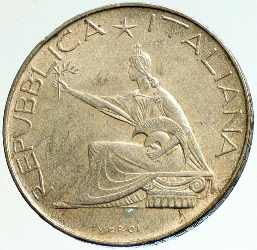 1961 ITALY Rome Capital ITALIAN UNIFICATION CHARIOT Silver 500 Lire Coin i104236