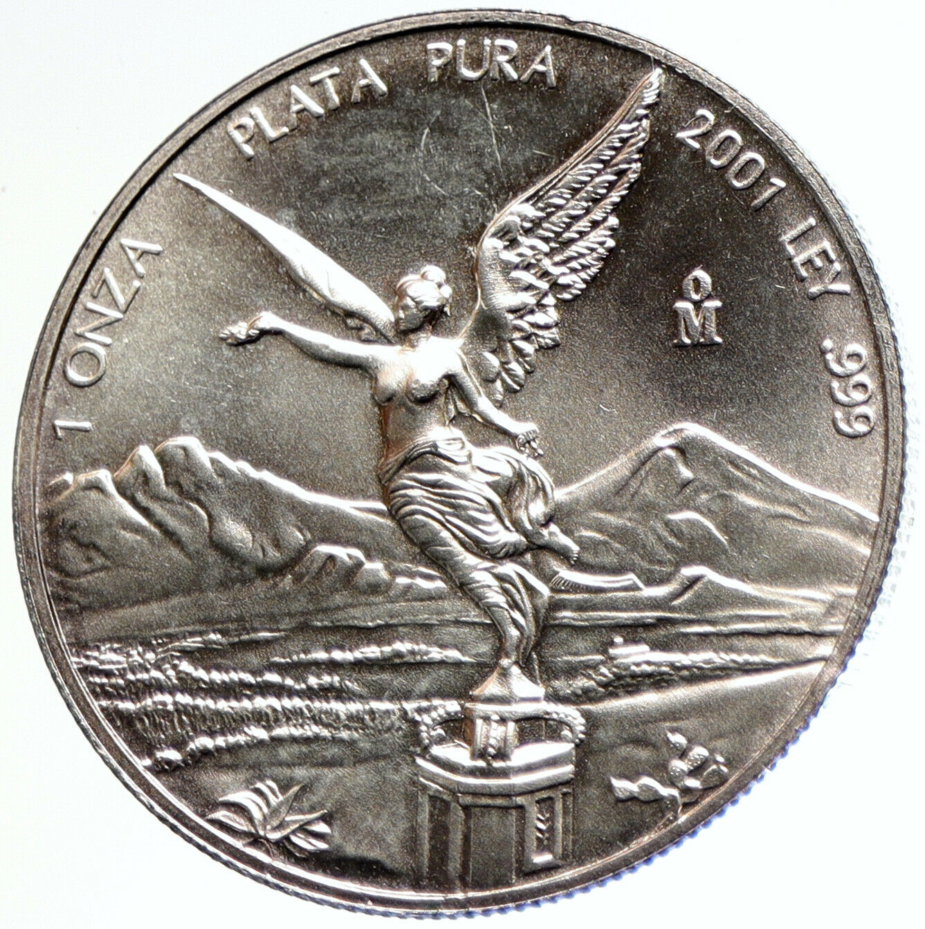 2001 MEXICO Winged Victory Mountains SILVER Onza LIBERTAD Mexican Coin i104234