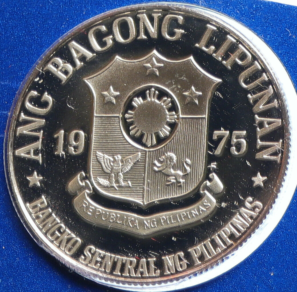 1975 PHILIPPINES New Society LEADER Jose Rizal VINTAGE Proof Piso Coin i103961