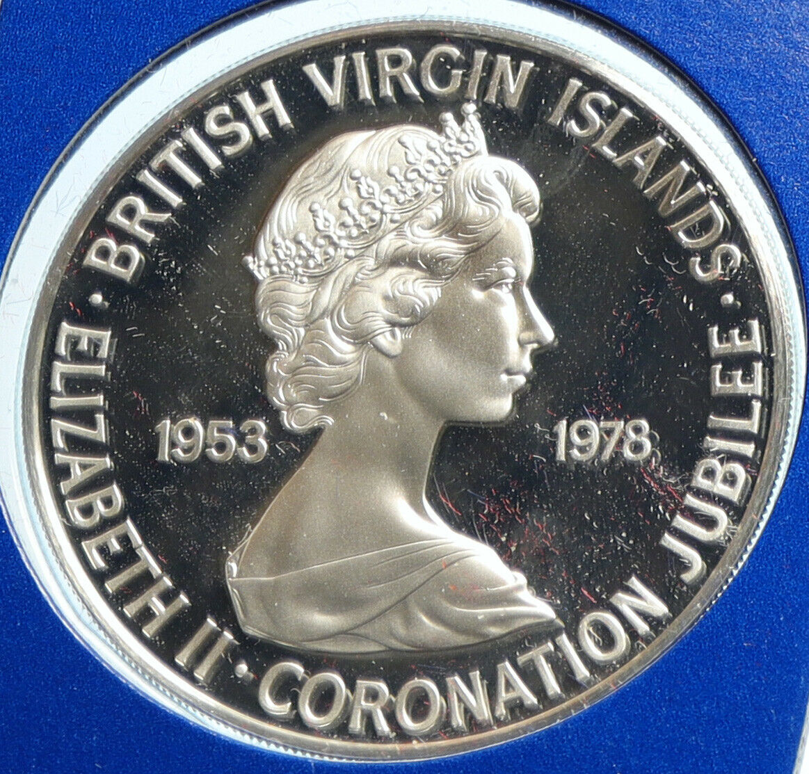 1978 British Virgin Islands Elizabeth II PELICAN Proof Silver 50 Ct Coin i103964